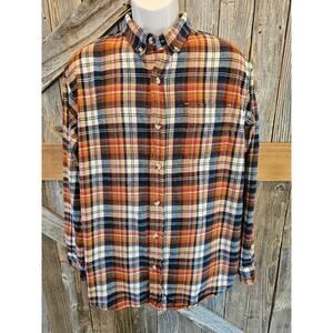 Red head size large L lumberjack brown EUC Flannel button up winter warm men's ^